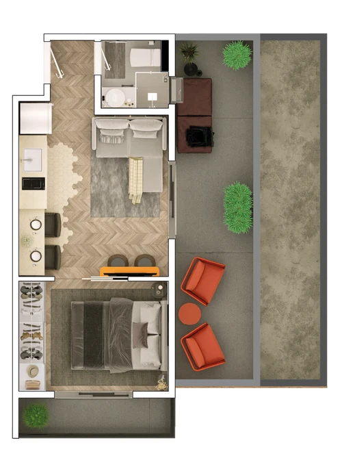 Planta do apartamento 42-Q