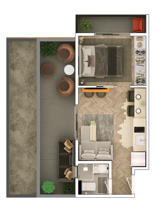 Planta do apartamento 45-Q