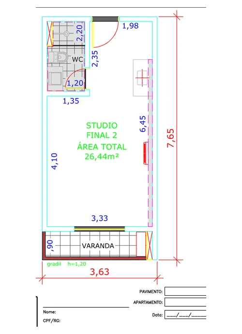 Planta do apartamento 12