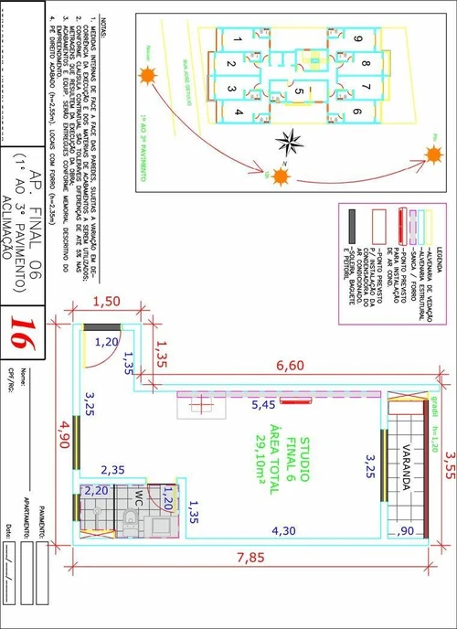 Planta Studio · 29,10 m²